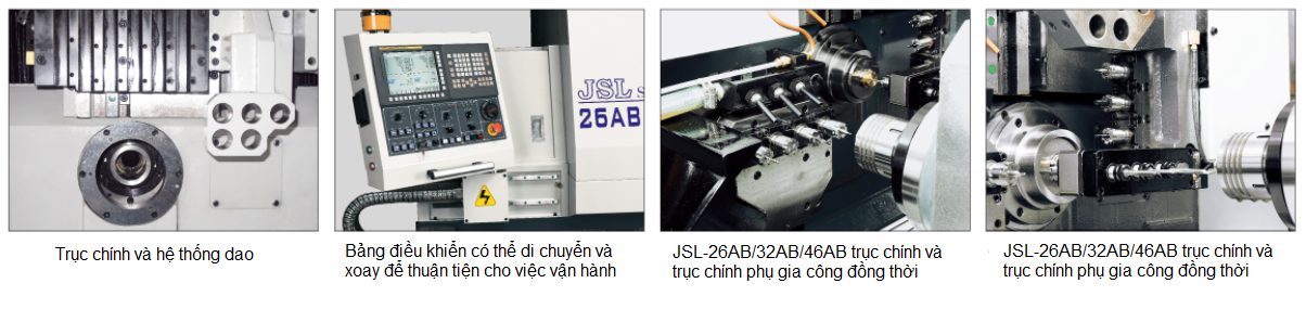 Đặc trưng máy tiện đùn CNC Thụy Sĩ  JSL-26AB JSL-32AB JSL-42AB