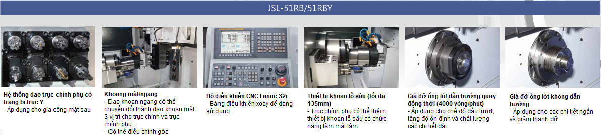 Đặc trưng máy tiện đùn CNC Thụy Sĩ  JSL-51RB và JSL-51RBY